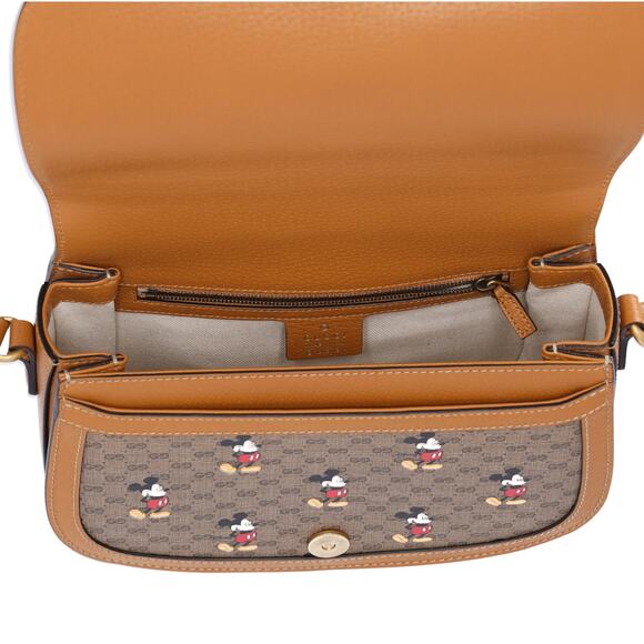 GUCCI x Disney GG Supreme Shoulder Bag 602694 Khaki Brown Multi PVC Leather - Picture 5 of 7